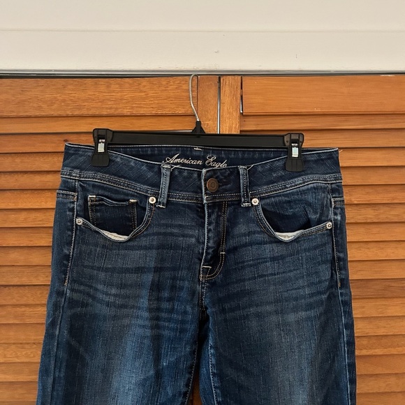 American Eagle Women’s Original Boot Stretch Blue Denim Jeans Sz 6 - Picture 2 of 7